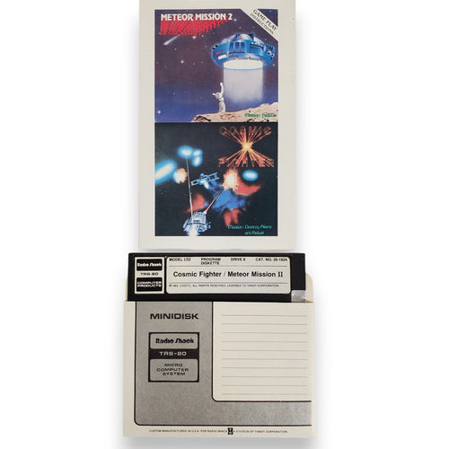 Vintage 1983 Original Cosmic Fighter & Meteor Mission II Game Floppy for TRS-80