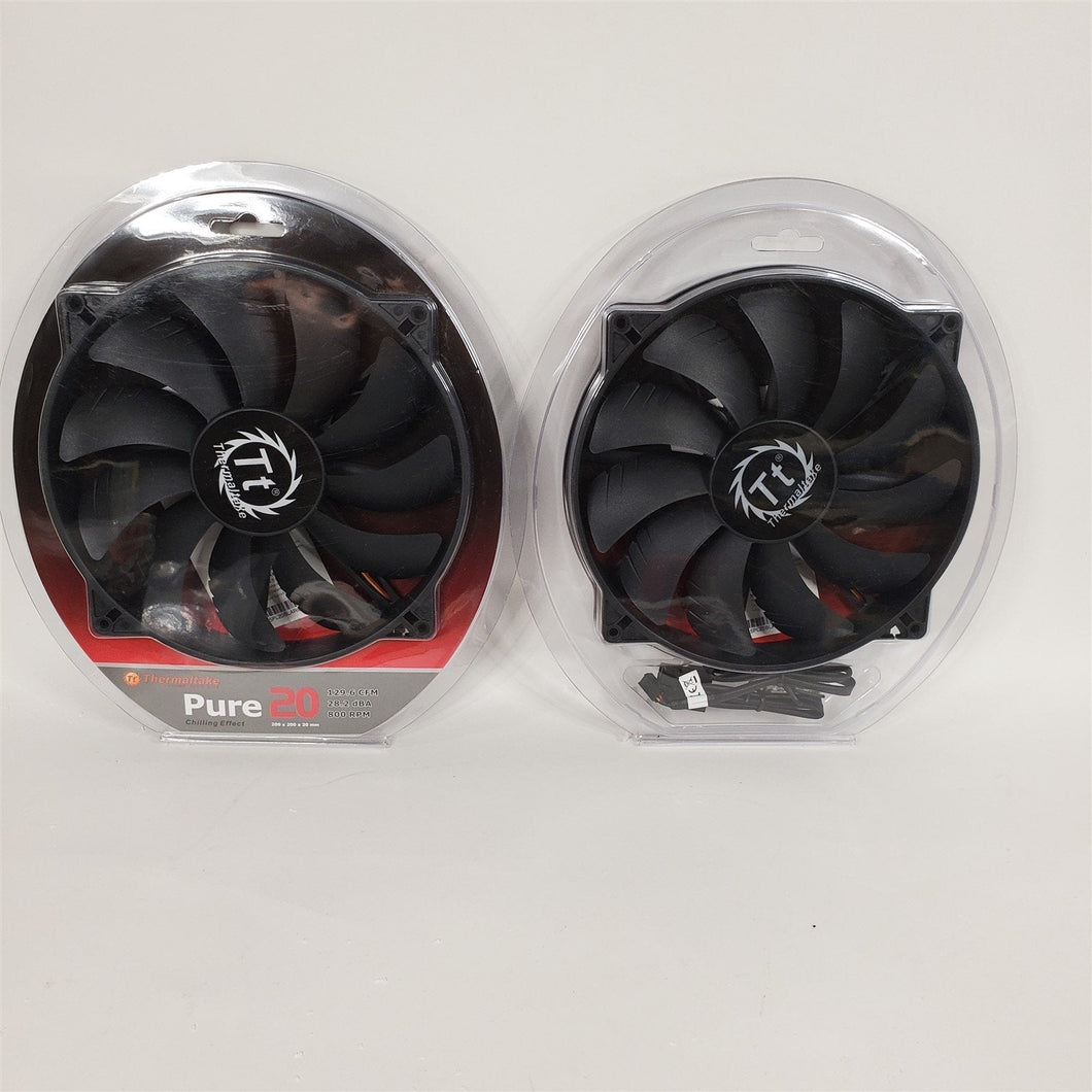 Lot of 2 Thermaltake Pure20 200mm Computer Case Fans 800 rpm CL-F015-PL20B8L-A
