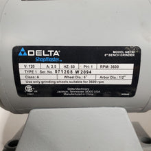 Load image into Gallery viewer, Delta Shopmaster Bench Grinder GR-150 w/ 2 Grinding Wheels No Tool Rests, Shields