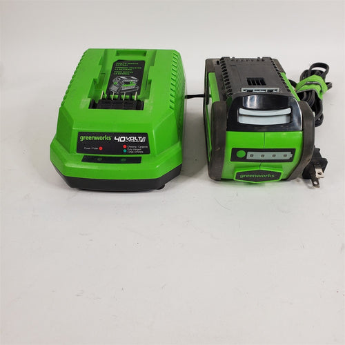 Greenworks 40V Lithium Ion Battery Charger 29482 & G-Max 4.0Ah Battery 29472