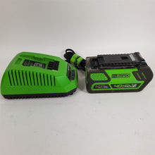 Load image into Gallery viewer, Greenworks 40V Lithium Ion Battery Charger 29482 &amp; G-Max 4.0Ah Battery 29472