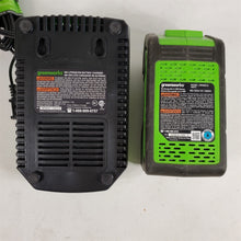 Load image into Gallery viewer, Greenworks 40V Lithium Ion Battery Charger 29482 &amp; G-Max 4.0Ah Battery 29472