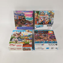 Load image into Gallery viewer, 4 Complete 1000 pc. Jigsaw Puzzles David MacLean Kellogg's &amp; Back in the Past...