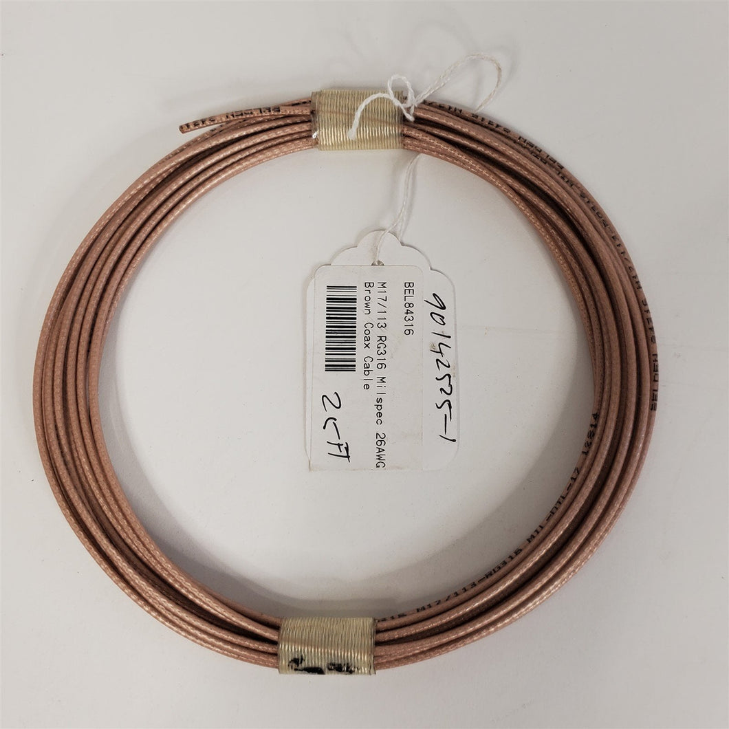 Belden RG316 84316 M17/113 RG316 Milspec 26AWG Coax Cable ~25 Feet