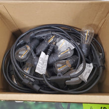 Load image into Gallery viewer, 3 Sets of 24 ft Black Indoor/Outdoor String Light w/LED Edison Bulbs 72 ft Total