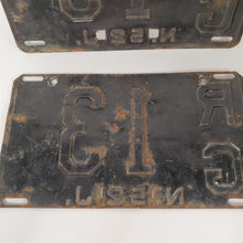 Load image into Gallery viewer, Set of Two New Jersey Black &amp; Orange License Plates 1952 w/ 1957 Tag on one RG13