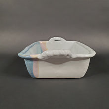 Load image into Gallery viewer, Vintage Baking Dish 6"x9"x2-1/2" Floral Design Signed Hull delphinium flowers