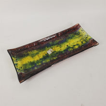 Load image into Gallery viewer, Vintage Lenoy Abstract Rectangular Glass Tray Israel 11-1/2"x4-5/8"