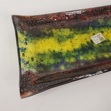 Load image into Gallery viewer, Vintage Lenoy Abstract Rectangular Glass Tray Israel 11-1/2"x4-5/8"
