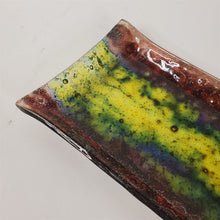 Load image into Gallery viewer, Vintage Lenoy Abstract Rectangular Glass Tray Israel 11-1/2"x4-5/8"