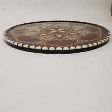Load image into Gallery viewer, 13" Round Wood Marquetry Tray/Platter Laguna Granada Spain