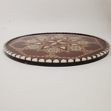 Load image into Gallery viewer, 13" Round Wood Marquetry Tray/Platter Laguna Granada Spain