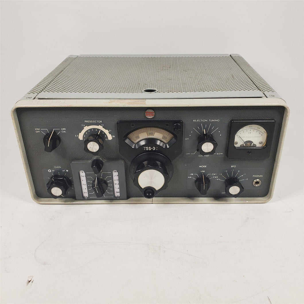 Collins 75S-3C Round Emblem Ham Radio Receiver Serial #MCN4079 70k-2 MCN52568