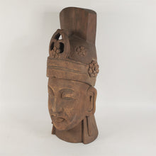 Load image into Gallery viewer, Hand Carved Wooden Buddha Head 17-1/2" Tall