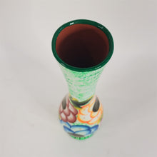 Load image into Gallery viewer, Hand painted UV Reactive Neon Colors Floral Talavera Vase 14"H