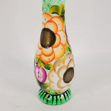 Load image into Gallery viewer, Hand painted UV Reactive Neon Colors Floral Talavera Vase 14"H