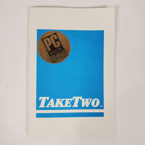 Vintage 1987 Original TakeTwo User Manual Version 1 Backup Software