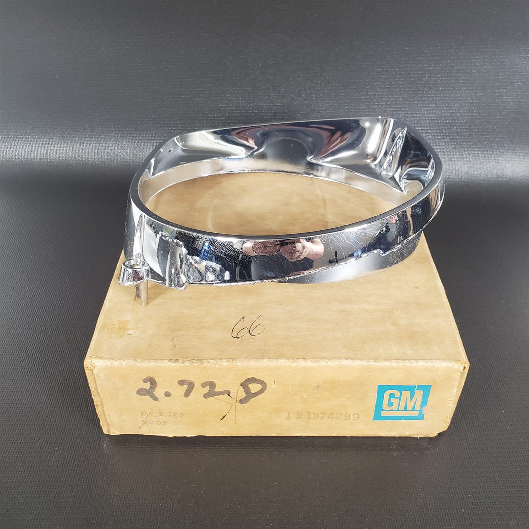66 1966 Buick Electra Lesabre LH Outer Headlight Bezel Trim Ring 1374299 #1 NOS