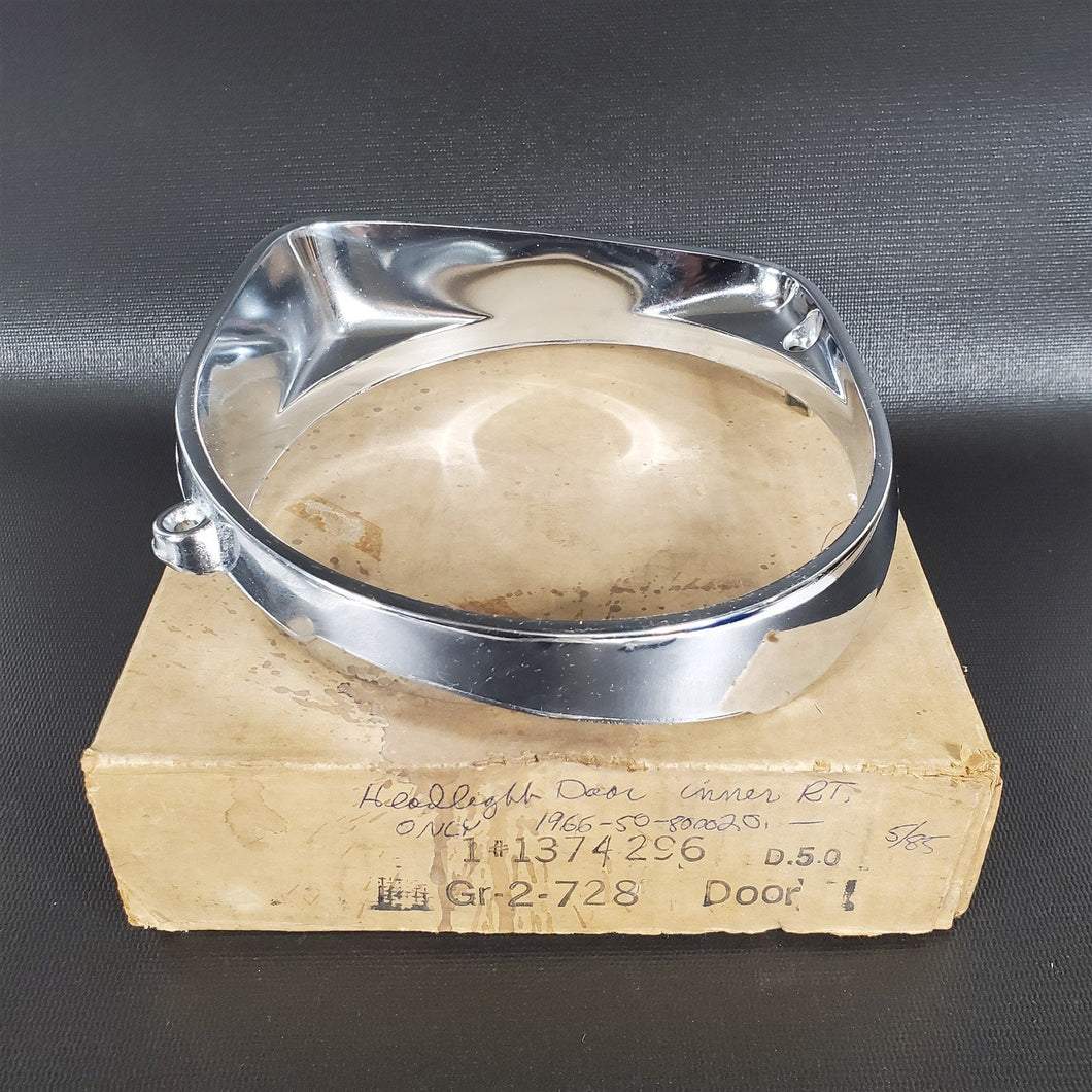 66 1966 Buick Electra Lesabre RH Inner Headlight Bezel Trim Ring 1374296 #1 NOS