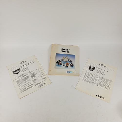 Lot of 3 Rare POWER TUBE BOOKLETS BY Burle Electron Tubes