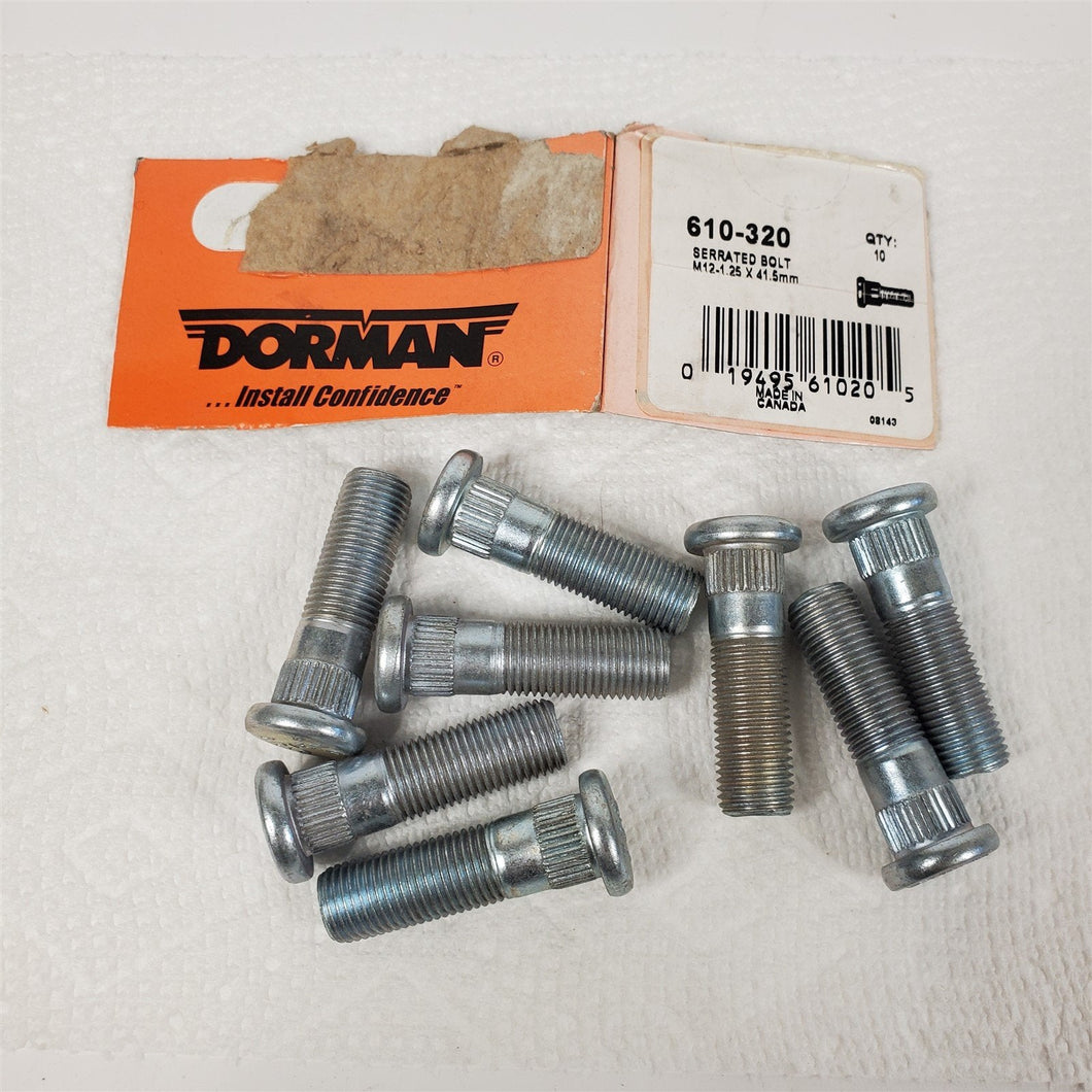 LOT of 7 M12 x 1.25 x 41.5mm Wheel Lug Studs Dorman 610-320