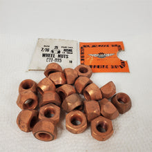 Load image into Gallery viewer, LOT of 21 7/16&quot; Left Hand LH Thread Copper-Plated Wheel Lug Nuts Dorman 611-015