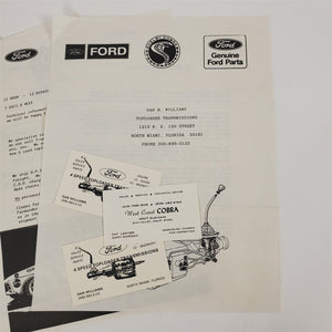 Vtg 1984 Ford Toploader Transmissions by Dan Williams Marketing Documentation