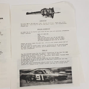 Vtg 1984 Ford Toploader Transmissions by Dan Williams Marketing Documentation