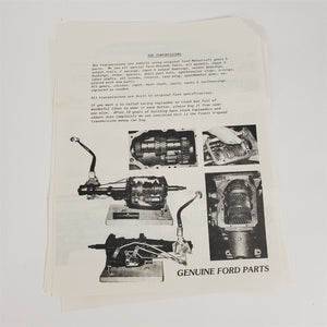 Vtg 1984 Ford Toploader Transmissions by Dan Williams Marketing Documentation