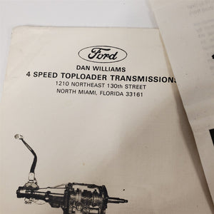 Vtg 1984 Ford Toploader Transmissions by Dan Williams Marketing Documentation