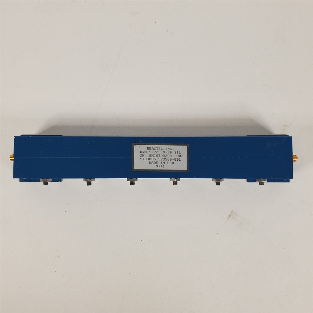 Reactel Bandpass Filter 5.7-5.9 GHz SMA Female / Female 6W8-5.7/5.9-30-S11