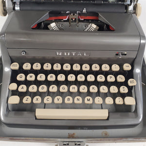 Vintage 1955 Portable Typewriter Royal Quiet De Luxe Model AC SN 3096134 Works