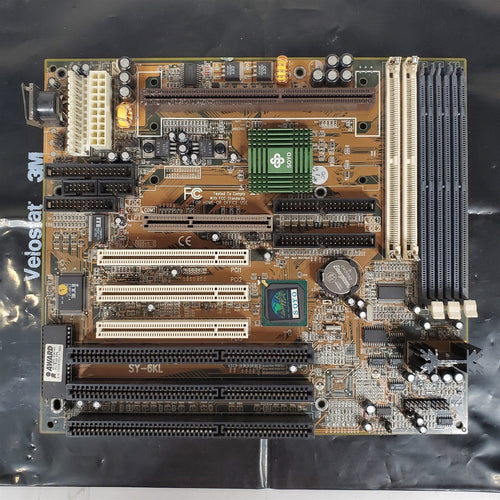 Vintage 1998 Slot 1 Computer Motherboard SIMM72 SOYO SY-6KL w/Manual & Driver CD