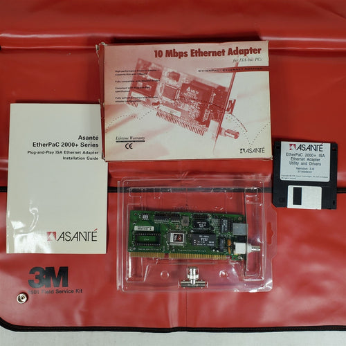 Vintage 1996 Asante EtherPac 2000+TC ISA 10T/Ethernet Adapter
