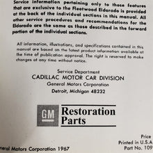 Load image into Gallery viewer, 1968 Cadillac Shop Manual reprint by GM Restoration Parts