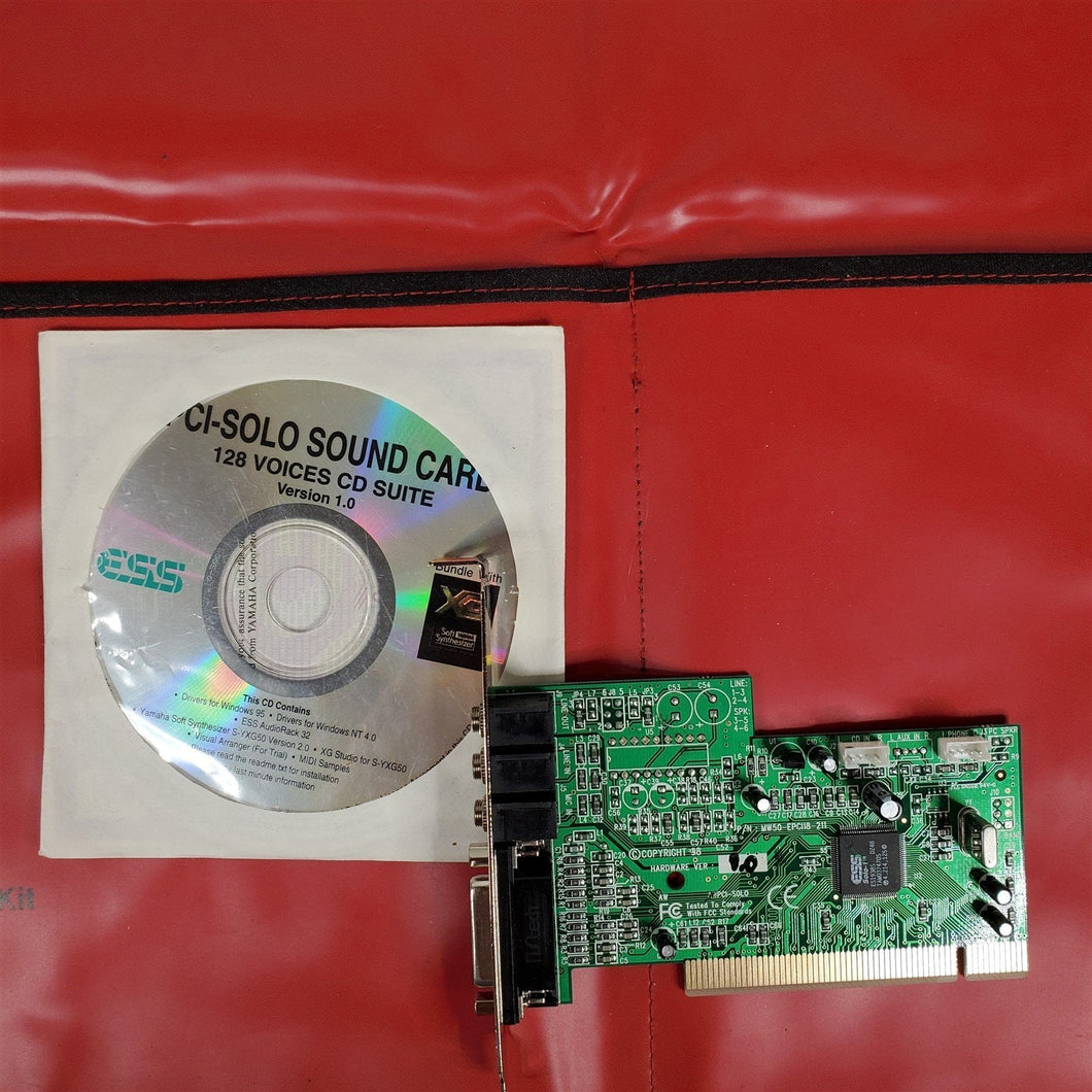 Vintage 1998 Original PCI ESS SOLO-1 Sound Card w/ CD ES1938S MW50-EPCI18-211