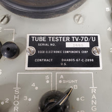 Load image into Gallery viewer, Vtg US Army TV-7D/U Tube Tester Serial #1440 ECCO Electronics Components Corp