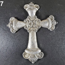 Load image into Gallery viewer, Ornate Lead Cross w/ Center Flower 5-13/16" YOU CHOOSE For Rat Rod or Decoration