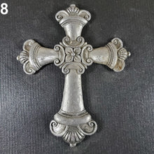 Load image into Gallery viewer, Ornate Lead Cross w/ Center Flower 5-13/16" YOU CHOOSE For Rat Rod or Decoration