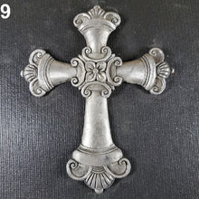 Load image into Gallery viewer, Ornate Lead Cross w/ Center Flower 5-13/16" YOU CHOOSE For Rat Rod or Decoration