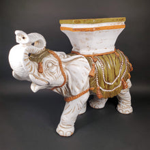 Load image into Gallery viewer, Huge Ceramic Hollywood Regency Elephant Plant Stand / Side Table Made in Italy