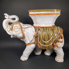 Load image into Gallery viewer, Huge Ceramic Hollywood Regency Elephant Plant Stand / Side Table Made in Italy