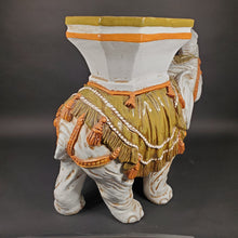 Load image into Gallery viewer, Huge Ceramic Hollywood Regency Elephant Plant Stand / Side Table Made in Italy