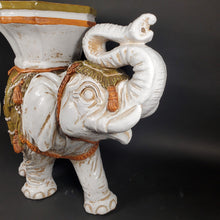 Load image into Gallery viewer, Huge Ceramic Hollywood Regency Elephant Plant Stand / Side Table Made in Italy