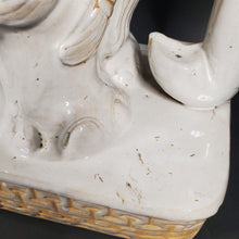 Load image into Gallery viewer, Huge Ceramic Hollywood Regency Elephant Plant Stand / Side Table