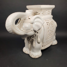 Load image into Gallery viewer, Large Ceramic Hollywood Regency Elephant Plant Stand / Side Table
