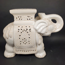 Load image into Gallery viewer, Large Ceramic Hollywood Regency Elephant Plant Stand / Side Table