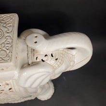 Load image into Gallery viewer, Large Ceramic Hollywood Regency Elephant Plant Stand / Side Table