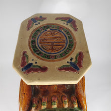 Load image into Gallery viewer, Huge Colorful Ceramic Hollywood Regency Elephant Plant Stand / Side Table India