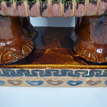 Load image into Gallery viewer, Huge Colorful Ceramic Hollywood Regency Elephant Plant Stand / Side Table India